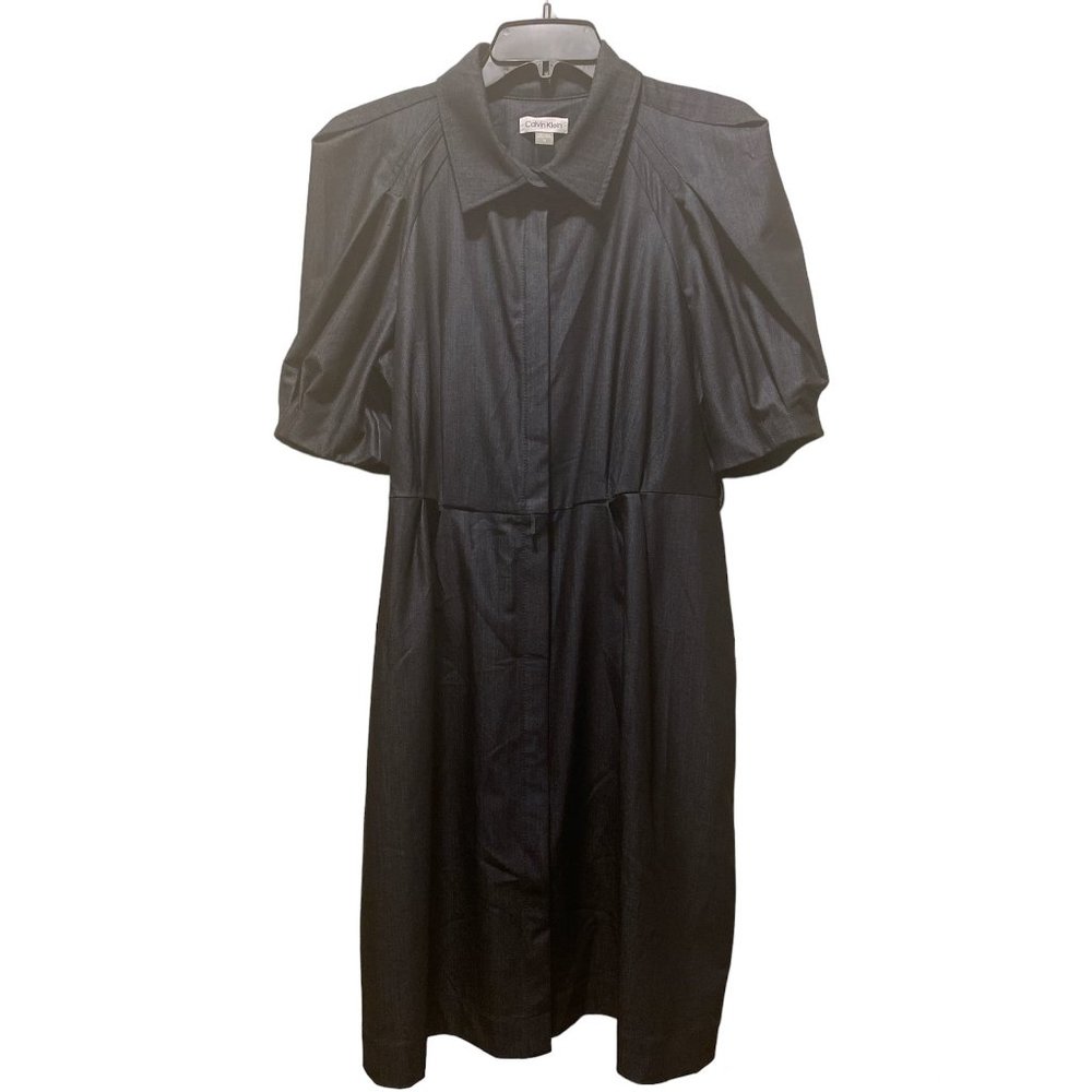 Calvin Klein Women's Puff-Sleeve Shirt Dress w/  2 pockets
